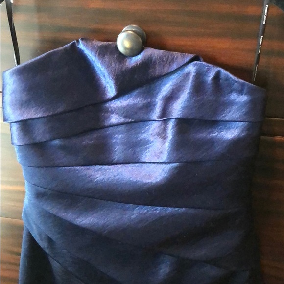 Blue Strapless Cocktail Dress - Picture 9 of 10